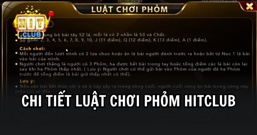 Luật chơi phỏm HITCLUB